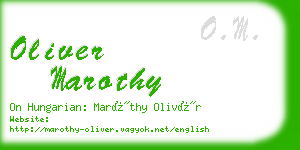 oliver marothy business card